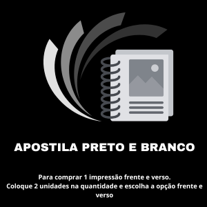 Apostila Preto e Branco Sulfite 75 gr 21 x 29,7 cm   Encadernação Espiral Área de impressão 20  x 28,7 cm