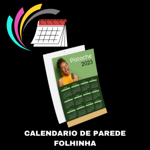 Calendário de Parede Folhinha Couche 250gr Personalizado 4 x 0 cores a escolher corte reto e furo 5mm 