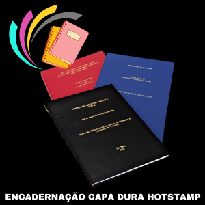 Encadernação Capa Dura Capa Dura Com Courinho e HotStamp A4   Encadernação Capa Dura Com Courinho e HotStamp 