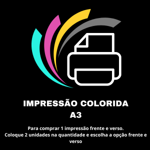 Impressão Colorida Laser A3  29,7 x 42 cm    