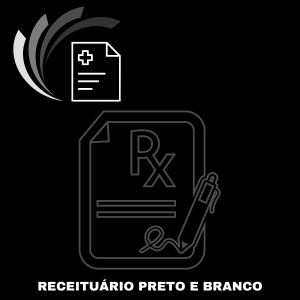 Receituário Preto e Branco Papel Sulfite 75 gr    Corte Reto e Blocagem Bloco de 100 folhas